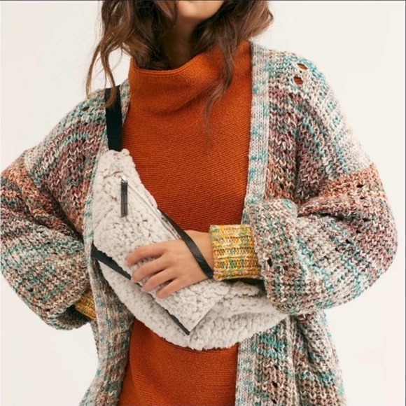 Free People Handbags - New Free People Cozy Up Faux Fur Sling Belt Bag